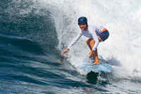 500 Kids' Short Surfing Boardshorts - Chibou Red