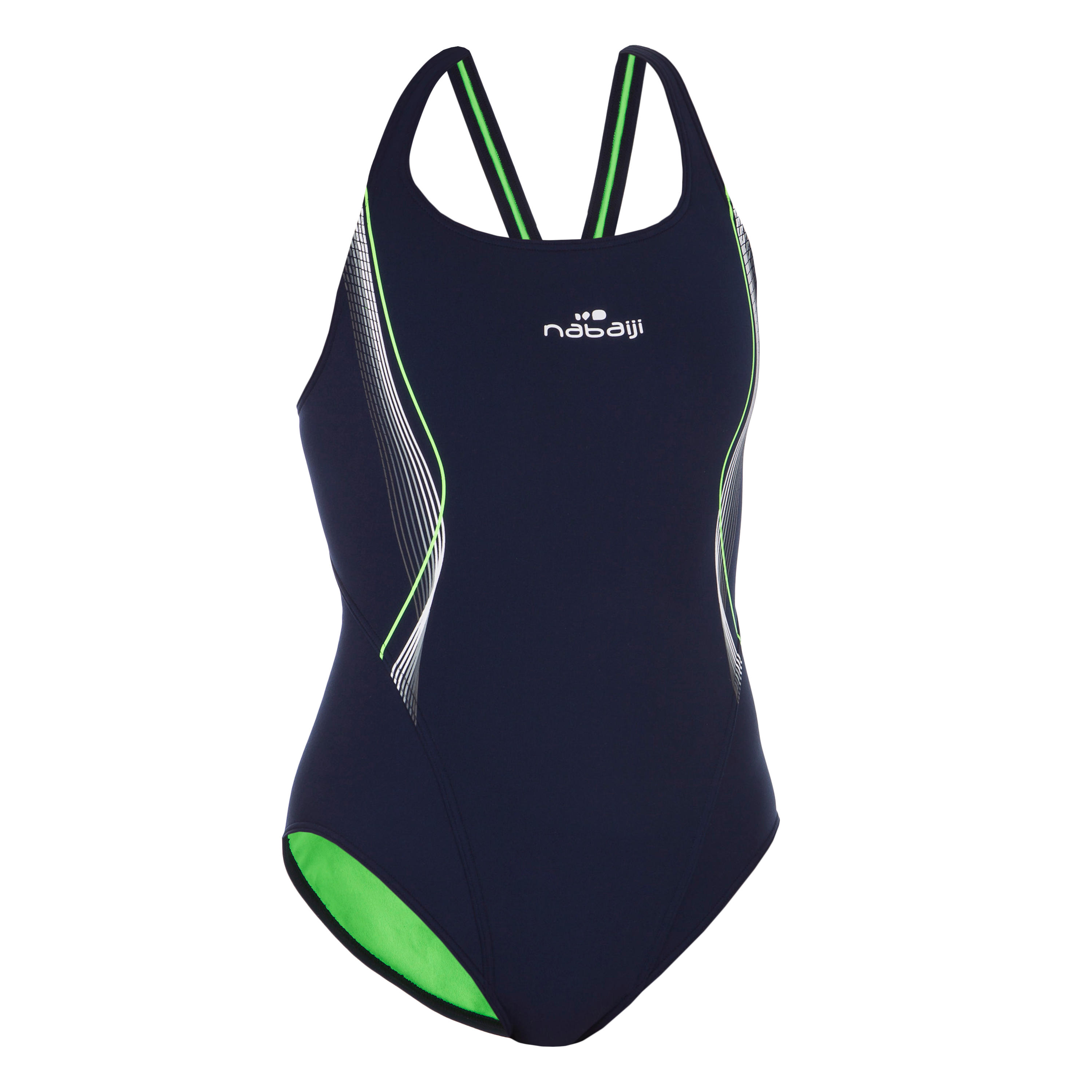 Kamiye 500 Women's Swimsuit - Navy / Lime 3/5