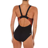 Crno-narandžasti ženski jednodelni kupaći kostim KAMIYE