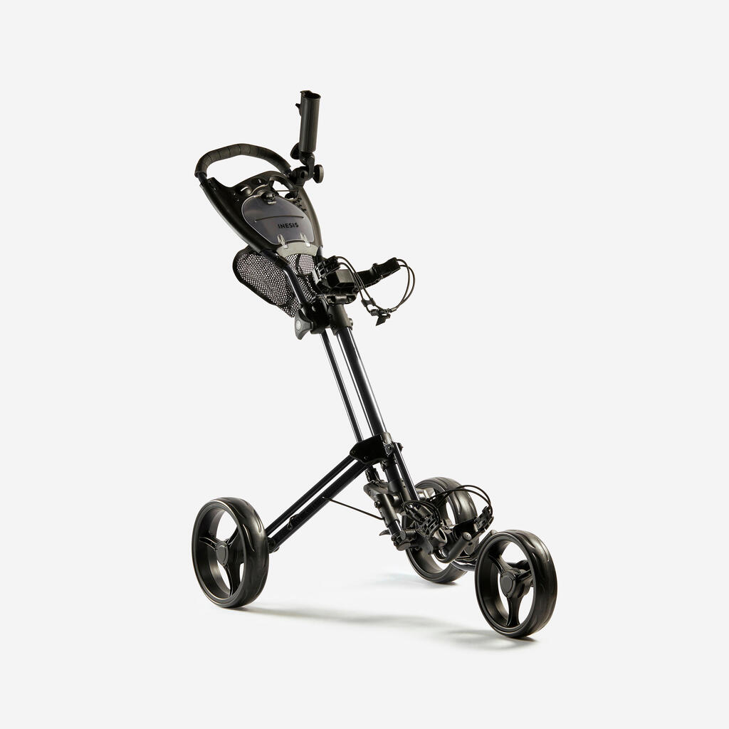 3-WHEEL COMPACT GOLF TROLLEY - INESIS 900 KHAKI