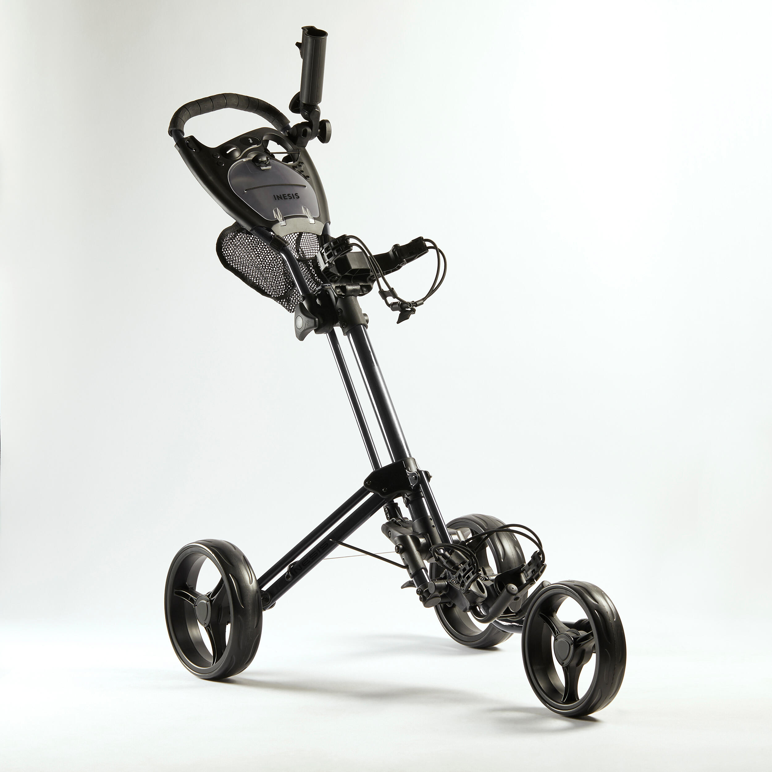 3-Wheel Compact Golf Trolley - Inesis 900 Black - INESIS