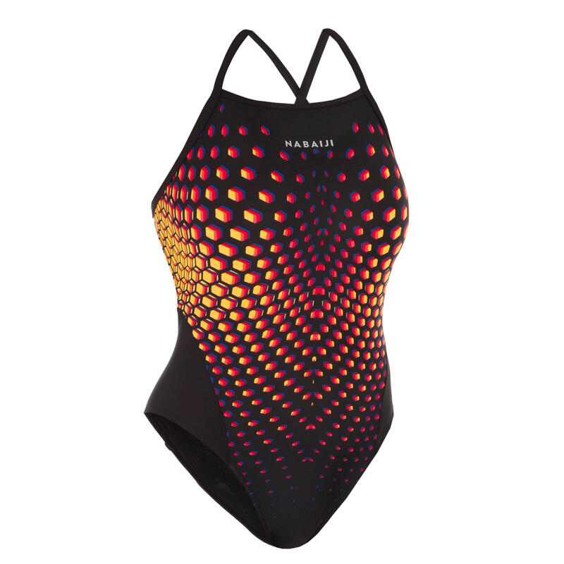 Maillot de bain de natation femme une pièce Lexa Gani noir jaune