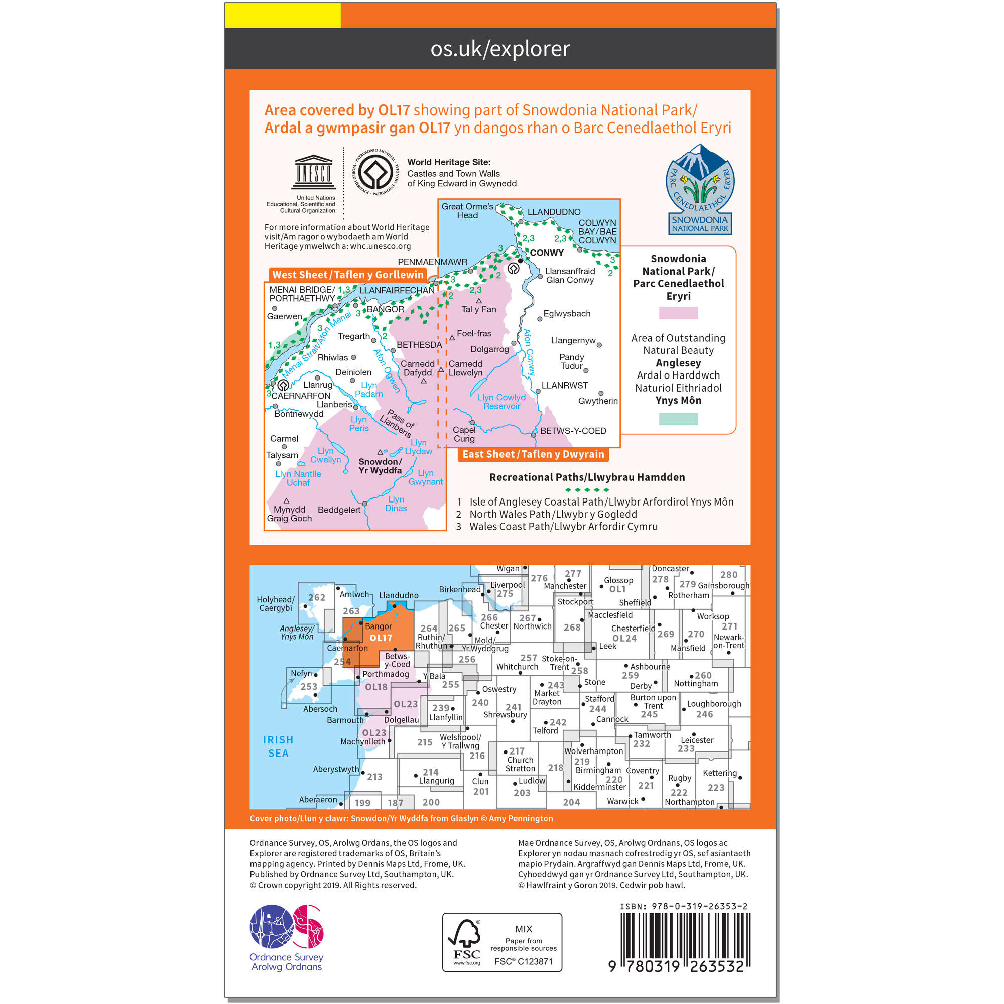 OS Explorer Leisure Map - Snowdon & Conwy Valley 2/2