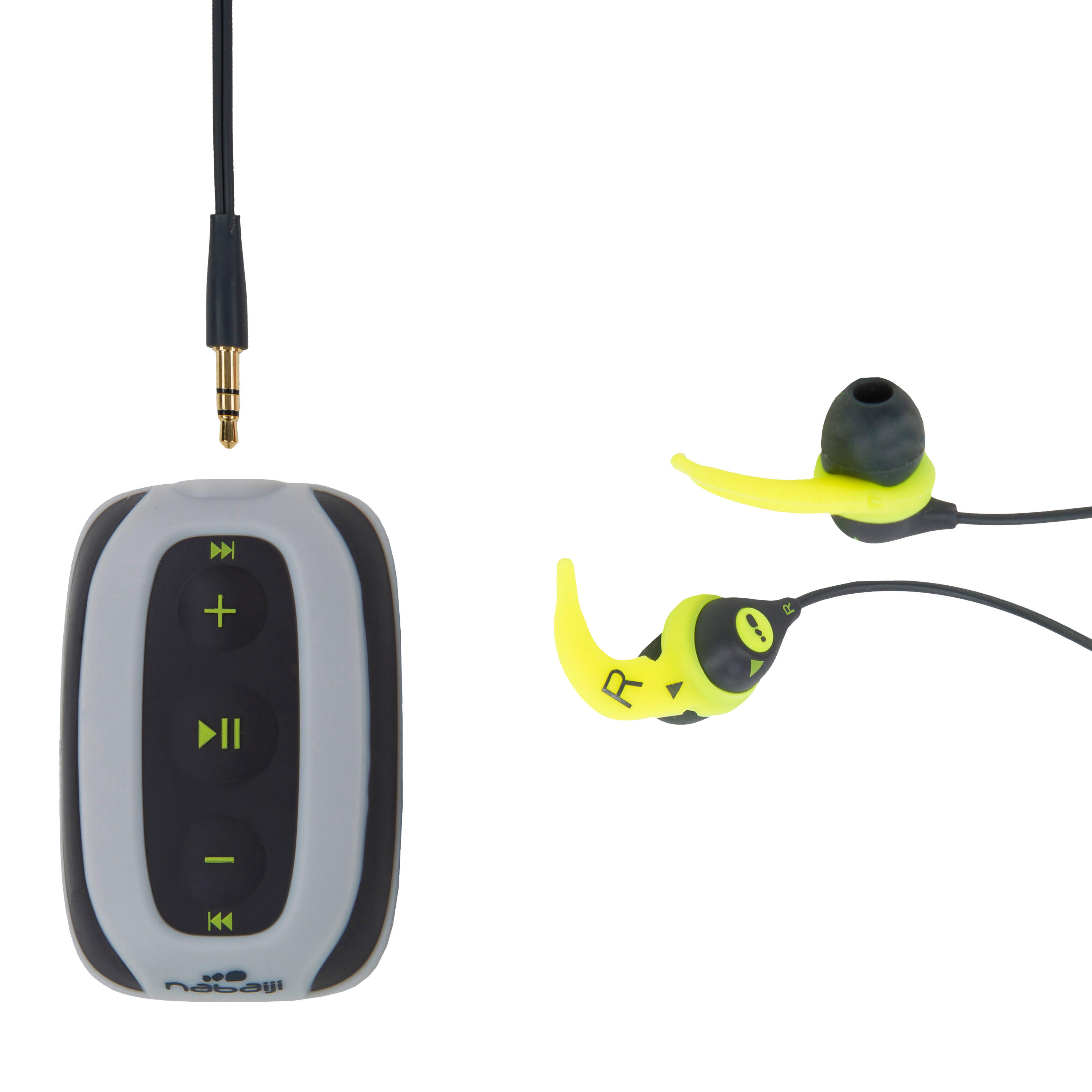 NABAIJI Watertight SwimMusic 100 V3 Swimming MP3 Player and Headphones - Grey Yellow