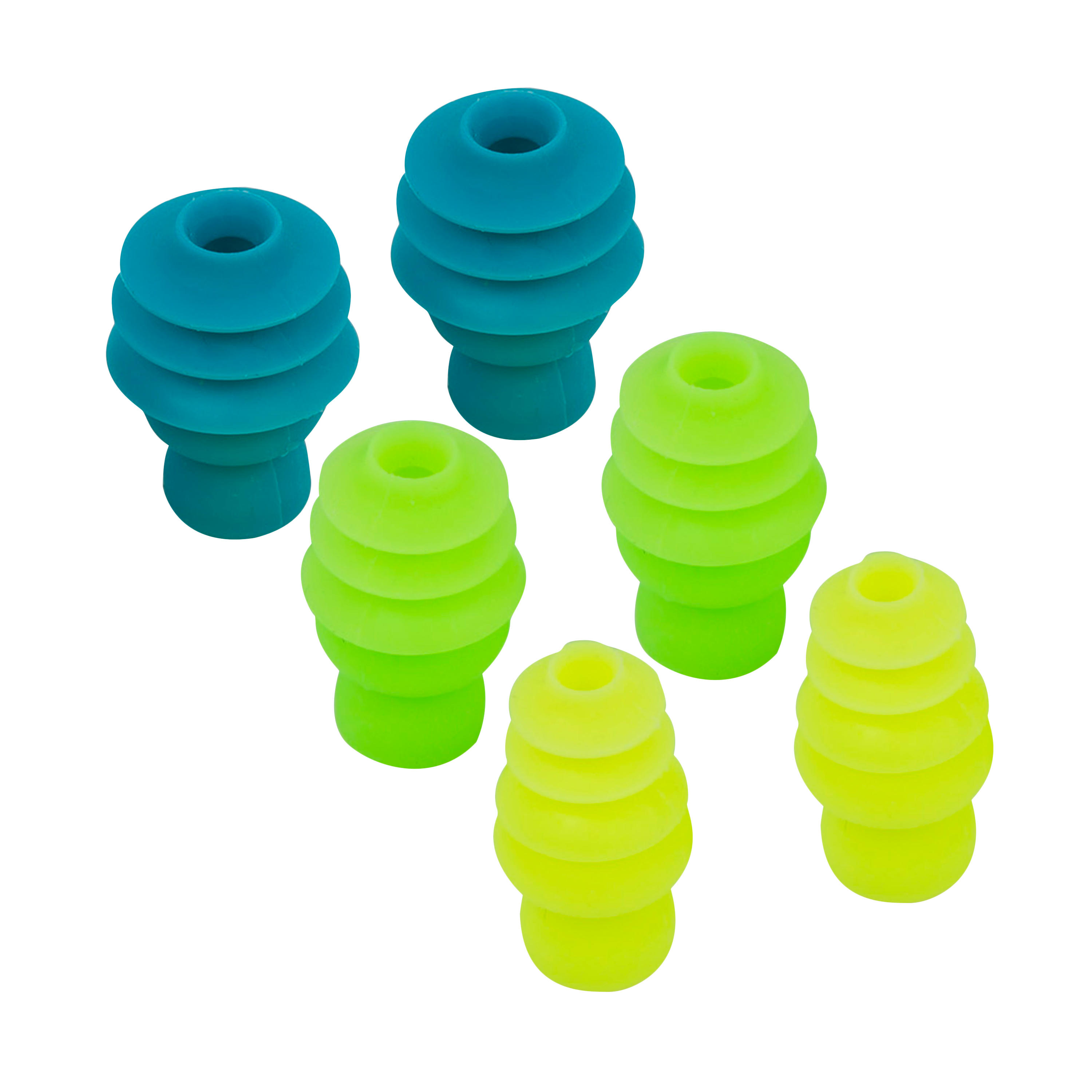 FIR TREE SHAPED SILICONE SWIMMING EAR PLUGS - 3 SIZES - MULTICOLOURED - NABAIJI