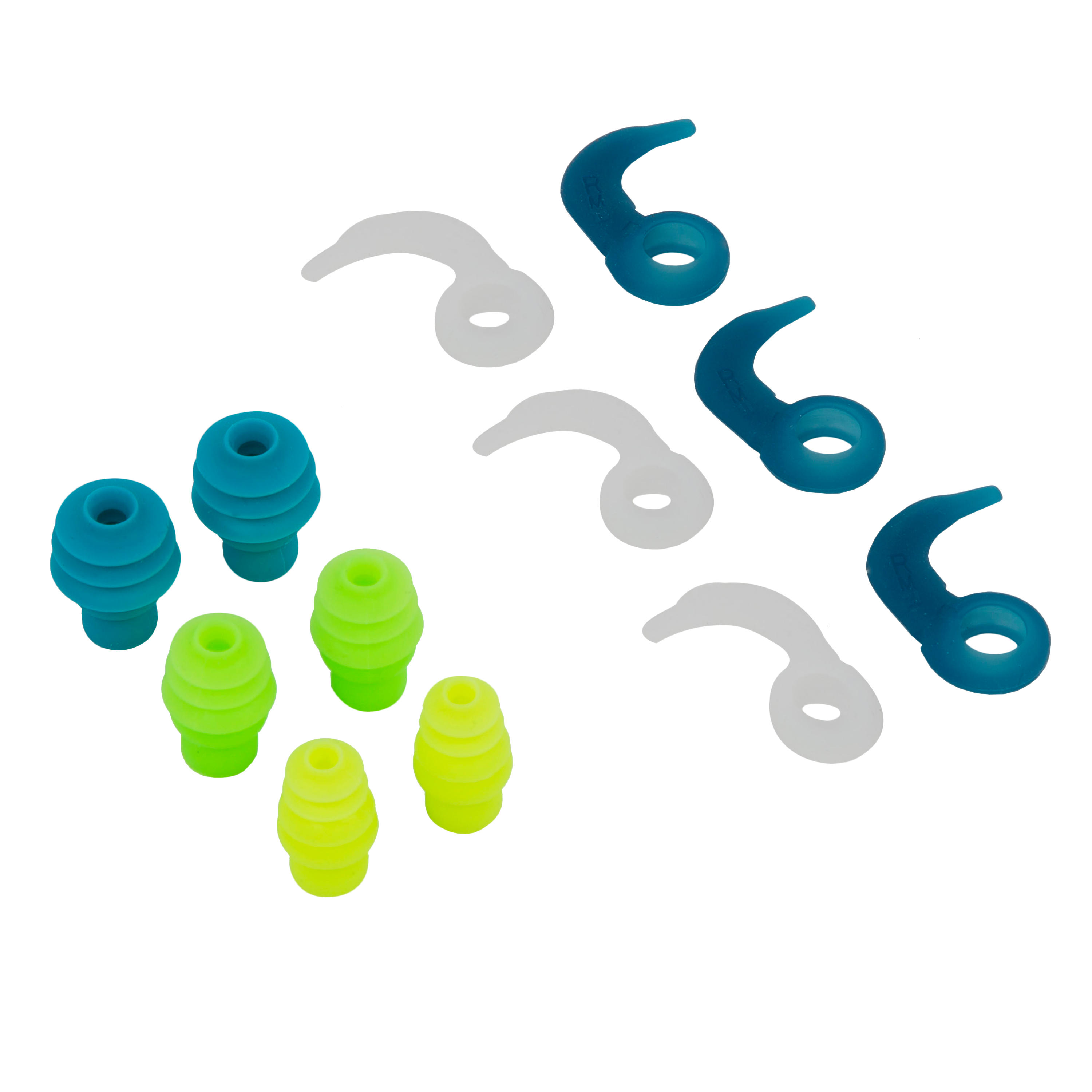 FIR TREE SHAPED SILICONE SWIMMING EAR PLUGS - 3 SIZES - MULTICOLOURED - NABAIJI