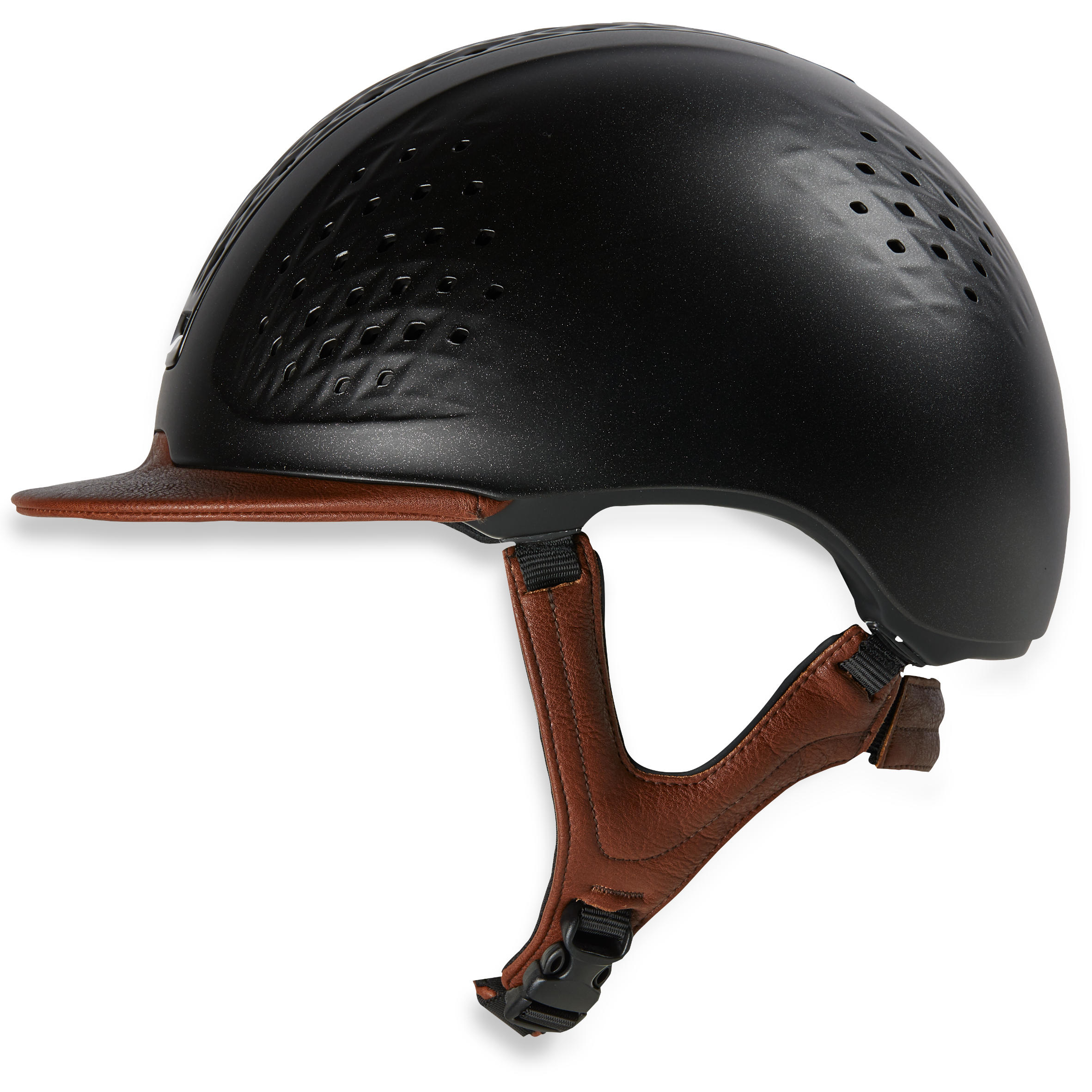 900 Horse Riding Helmet + Bag Brown/Black Brown‎, Black‎ Fouganza Decathlon