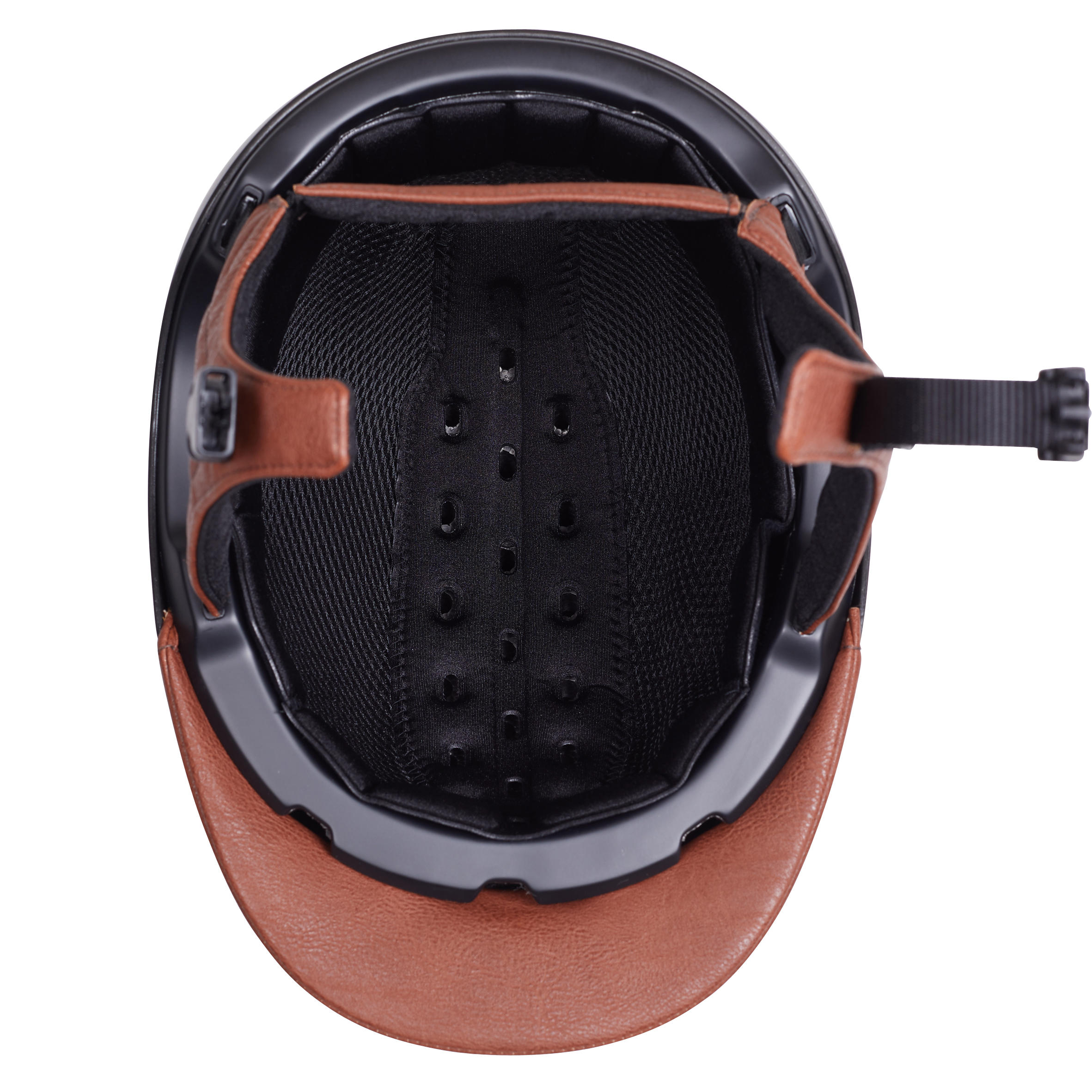 Casque équitation 900 marron/noir + sac - FOUGANZA