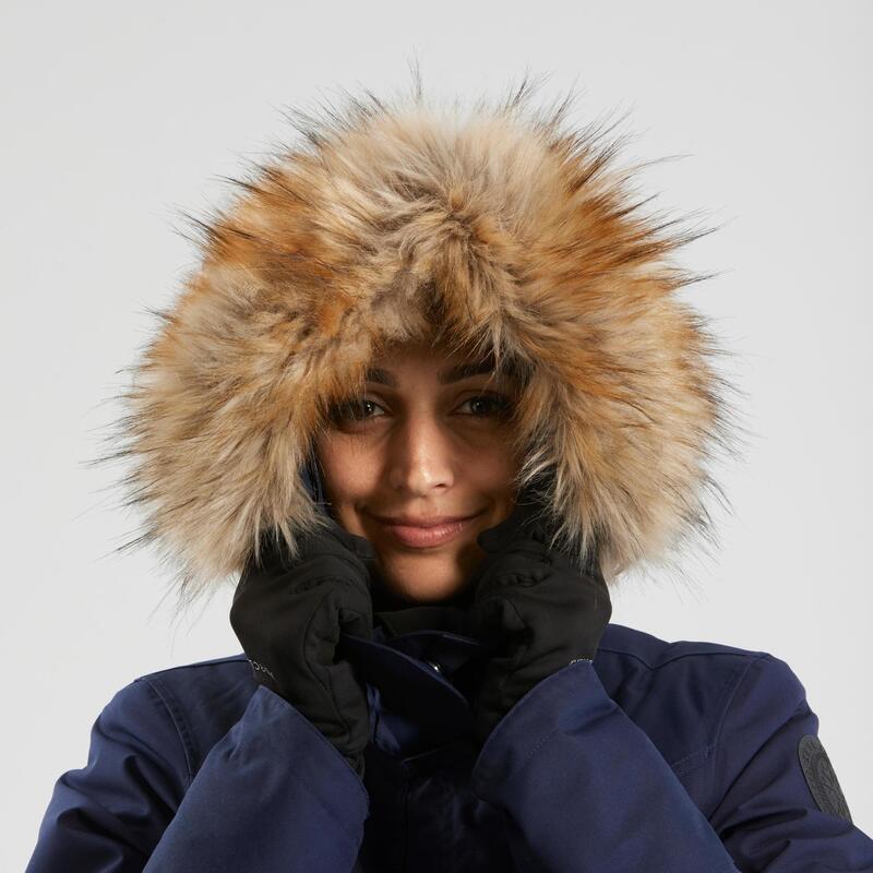 Geacă Parka Iarnă Impermeabilă Drumeție pe zăpadă SH900 -20°C Albastru Damă