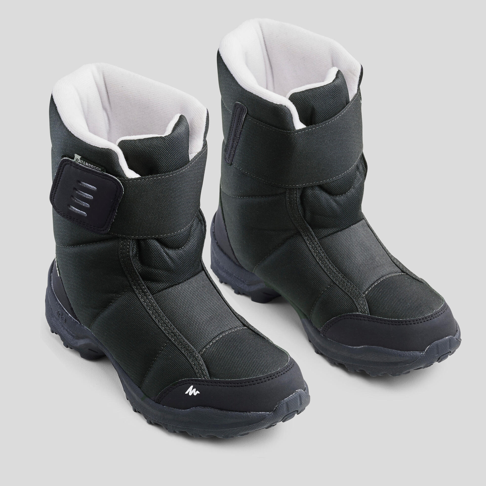 Kids' warm waterproof snow hiking boots SH100 Velcro Size