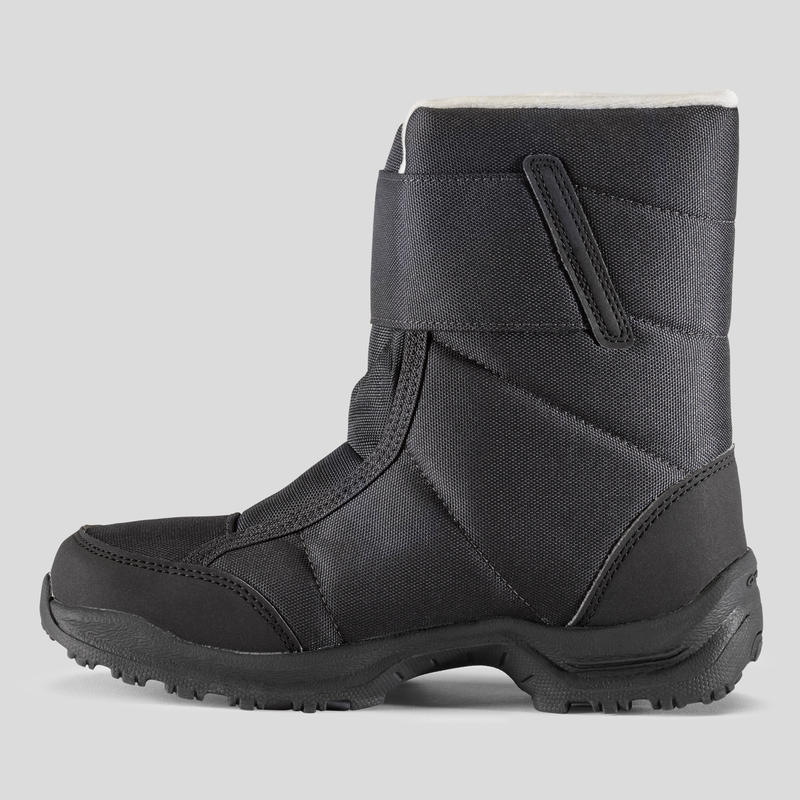 รองเท้าบูตหุ้มข้อเด็กสำหรับเดินป่าหิมะที่กันหนาวและกันน้ำ SH100 X-WARM (สีดำ)