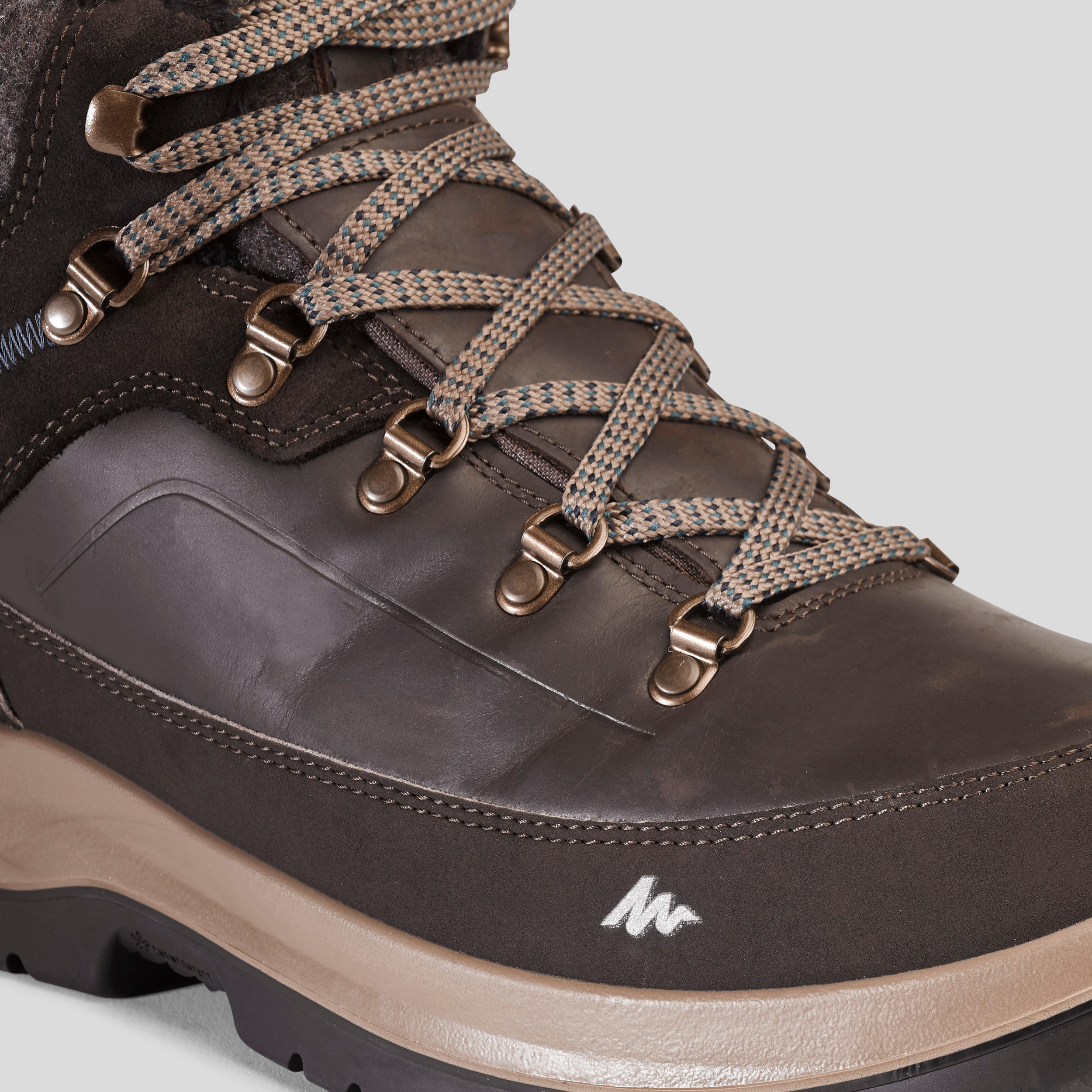 Men's x warm mid hiking snow boots SH500 – maroon. 5/5