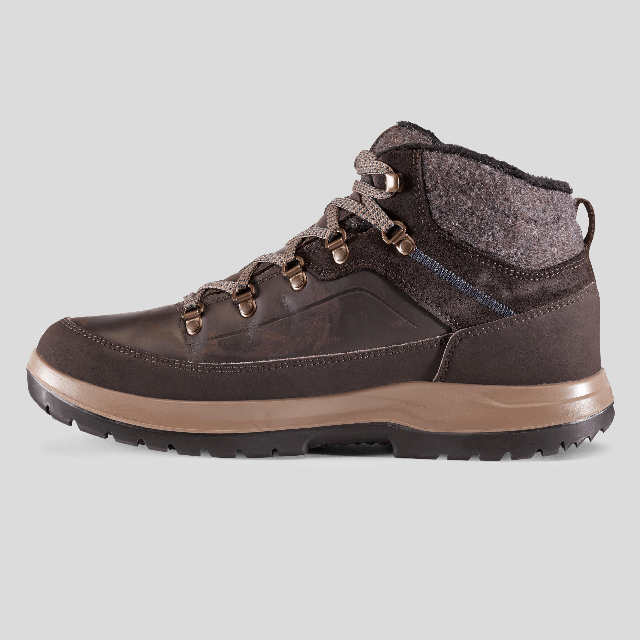 Men's x warm mid hiking snow boots SH500 – maroon. 2/5