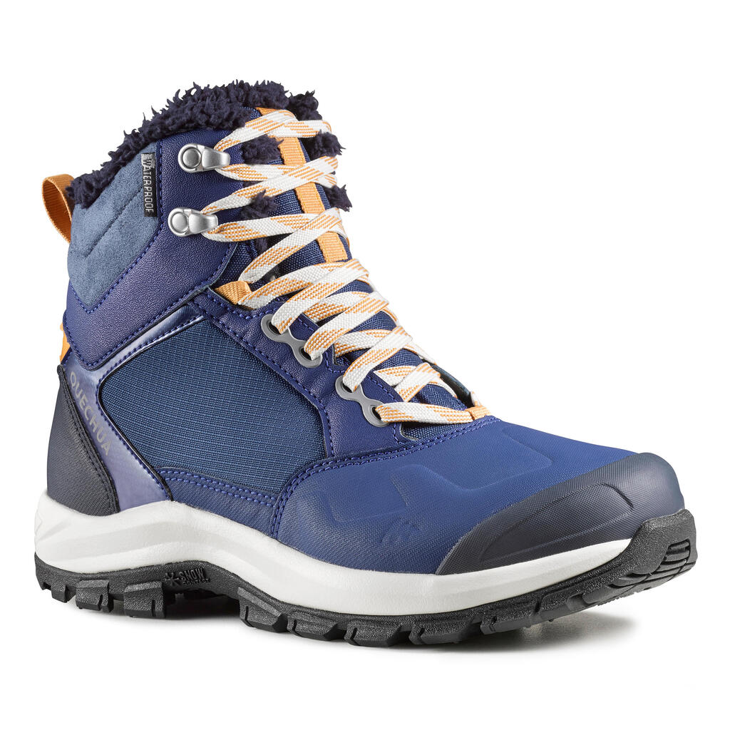 Women’s snow hiking boots sh520 x-warm mid - blue