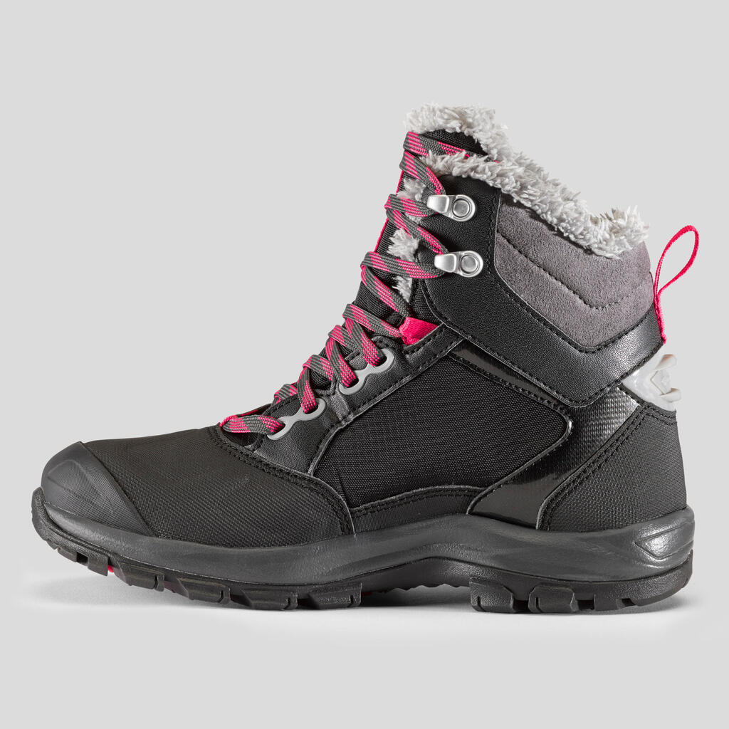 Cipele za planinarenje SH500 Mountain MID srednje visoke vodootporne ženske crne