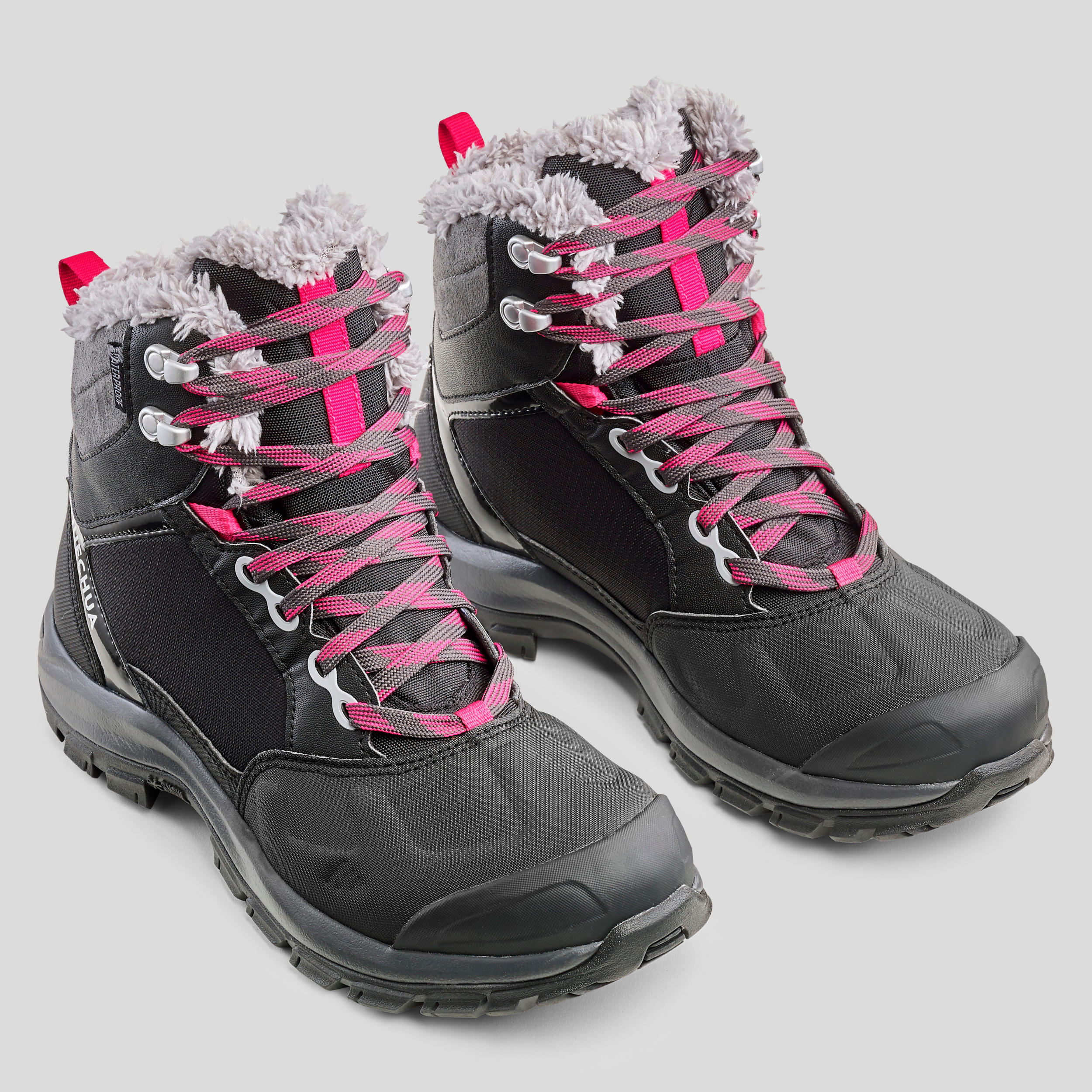 Botas c lidas impermeables de senderismo SH520 X WARM Media ca a Mujer