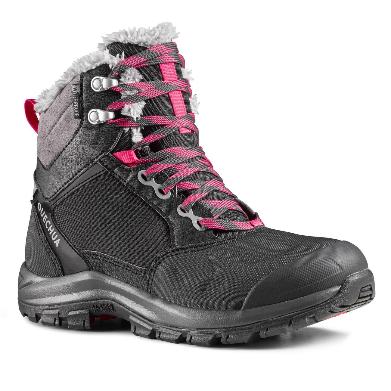 quechua men's sh520 waterproof warm mid snow hiking boots