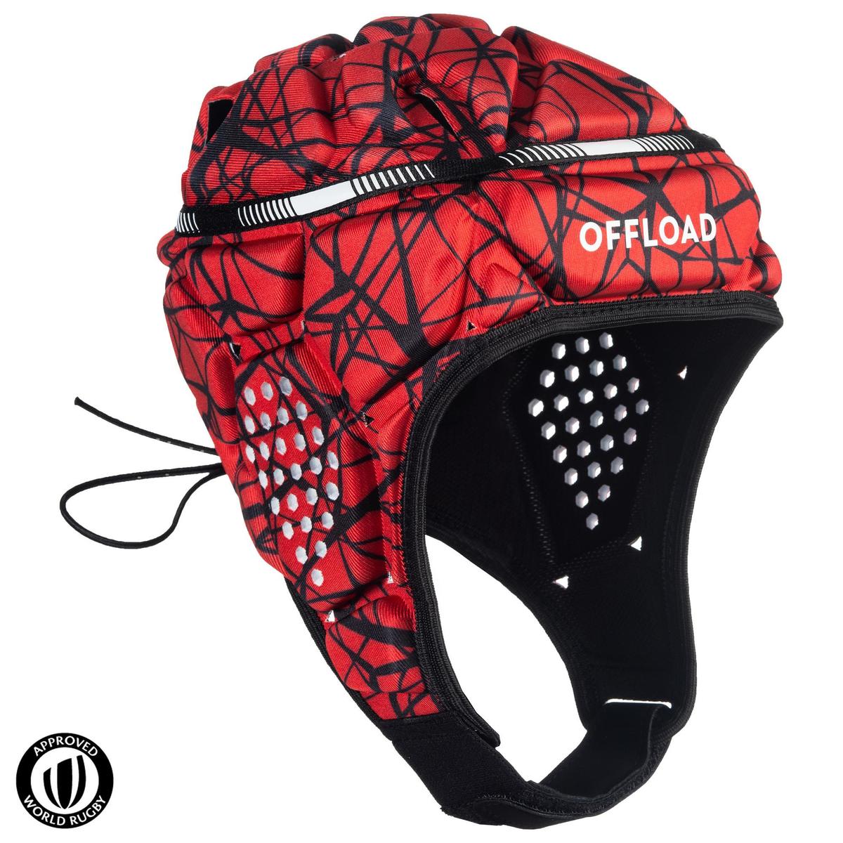 Casque rugby 500 junior rouge/noir