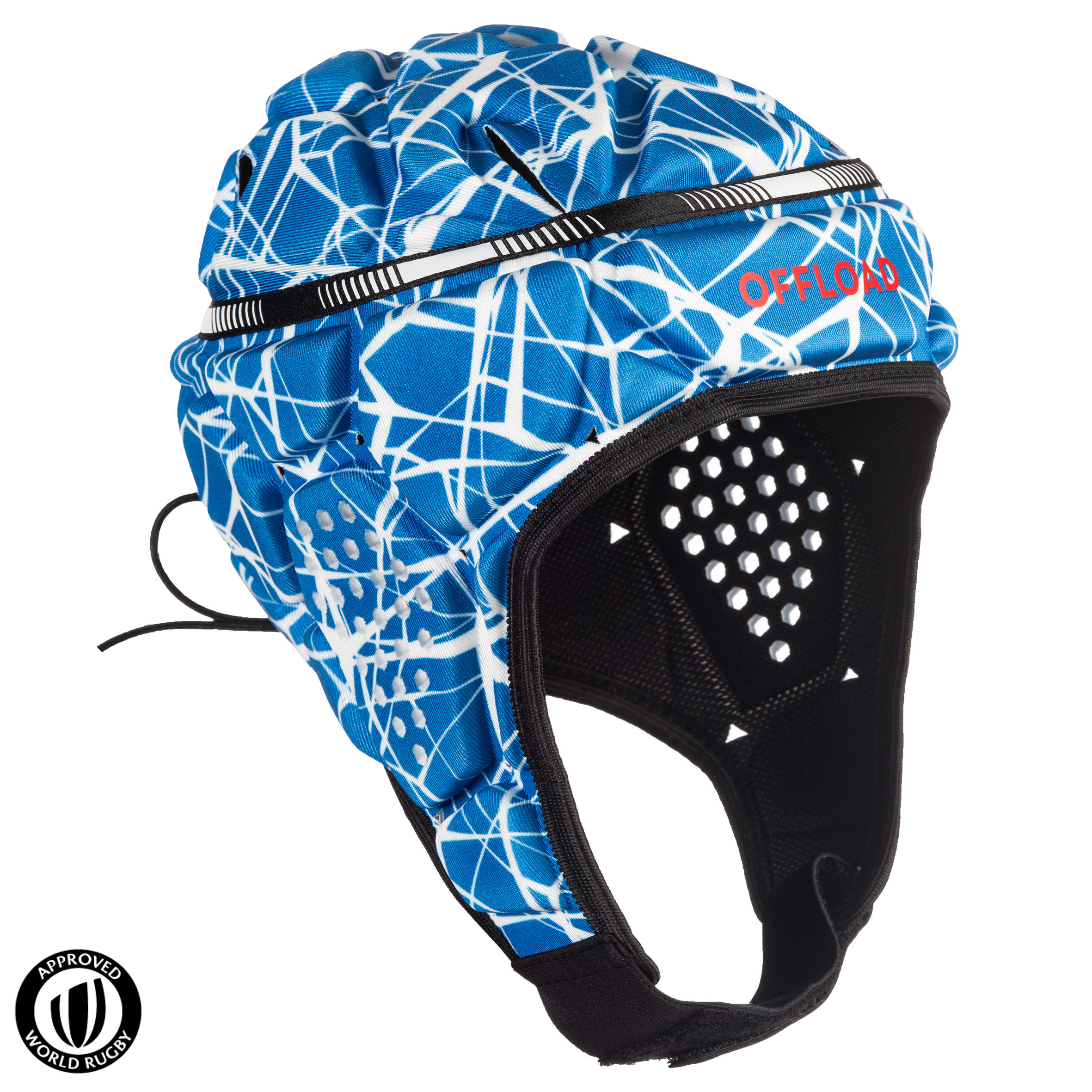 500 Kids' Rugby Scrum Cap - Blue/White 