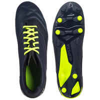 Botas de Rugby Offload Density R100 FG Adulto Azul Amarillo