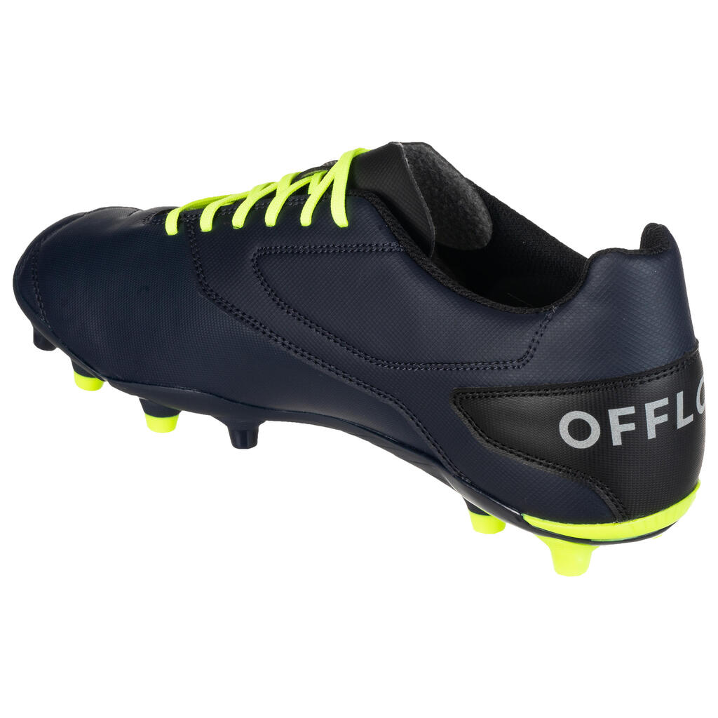 Firm Ground Moulded Rugby Boots Density R100 FG - Blue/Yellow