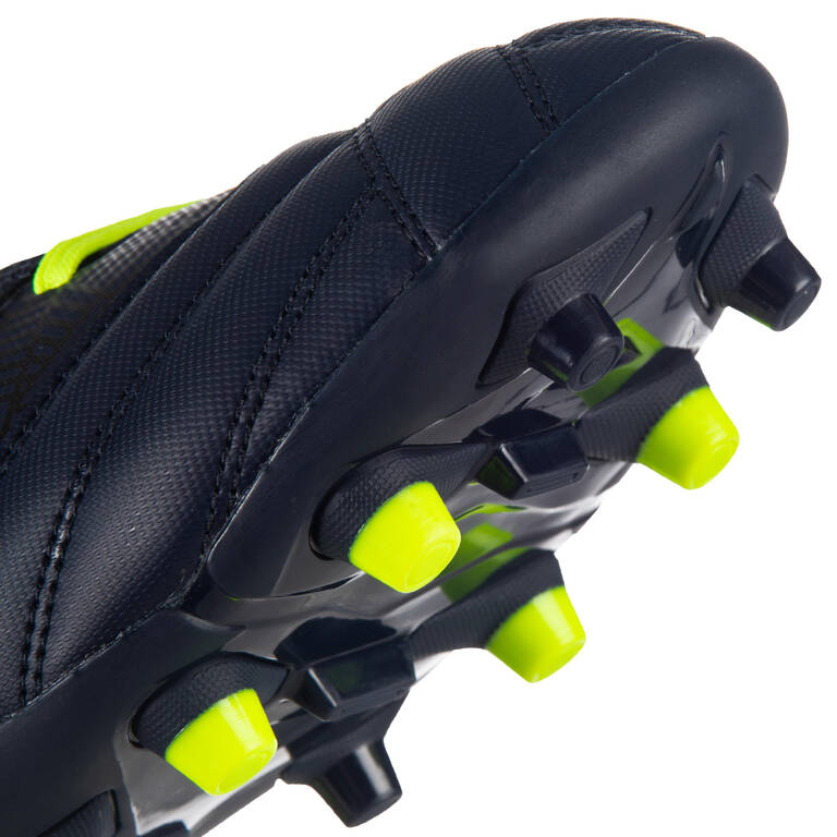 Firm Ground Rugby Boots Density R100 FG Blue/Yellow Decathlon