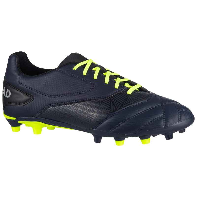 Botas de Rugby Offload Density R100 FG Adulto Azul Amarillo