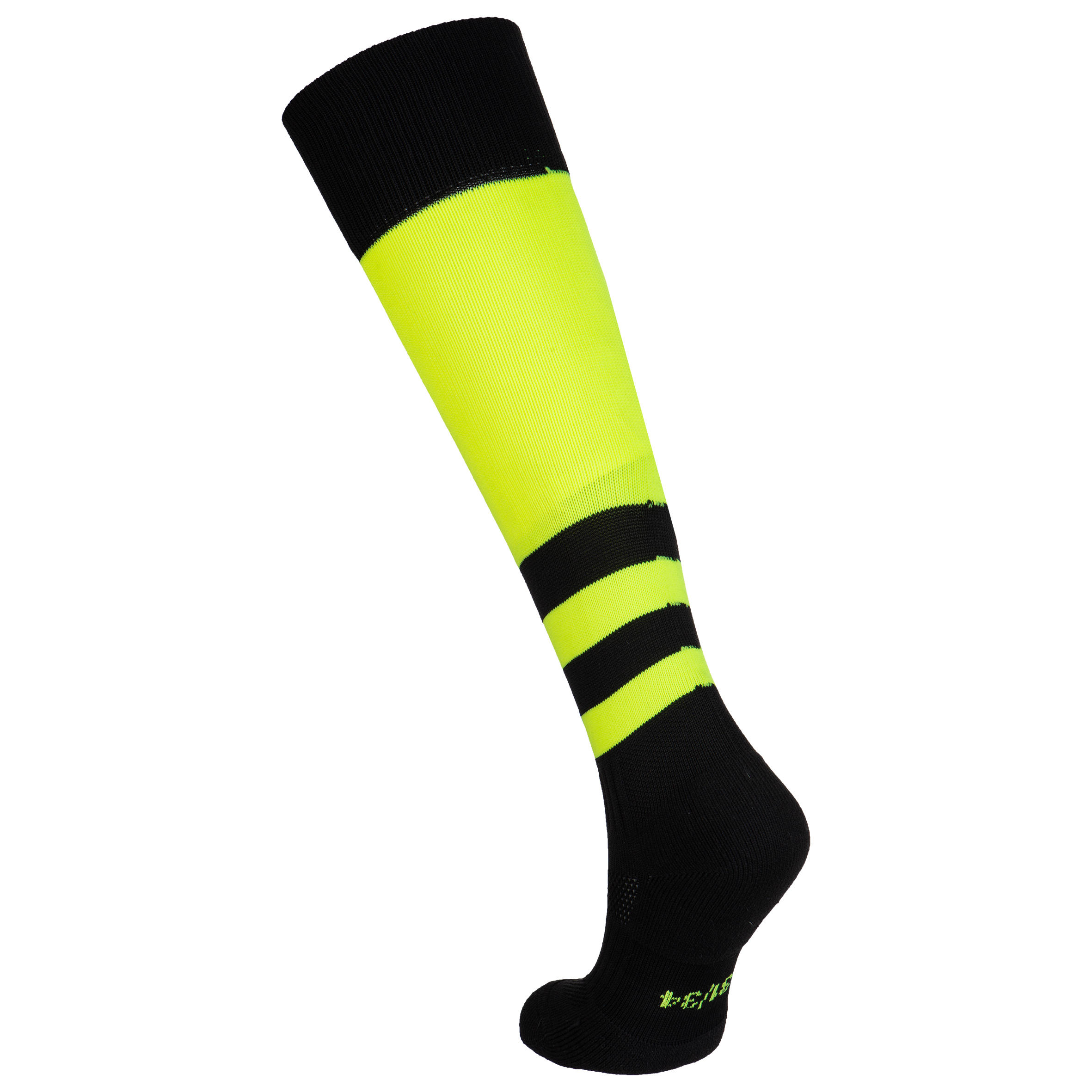 Kids' Knee-Length Rugby Socks R500 - Yellow/Black 2/7