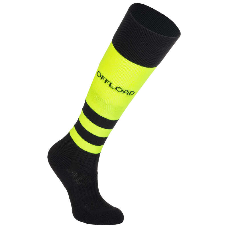 OFFLOAD Kids' Knee-Length Rugby Socks R500 - Yellow/Black...