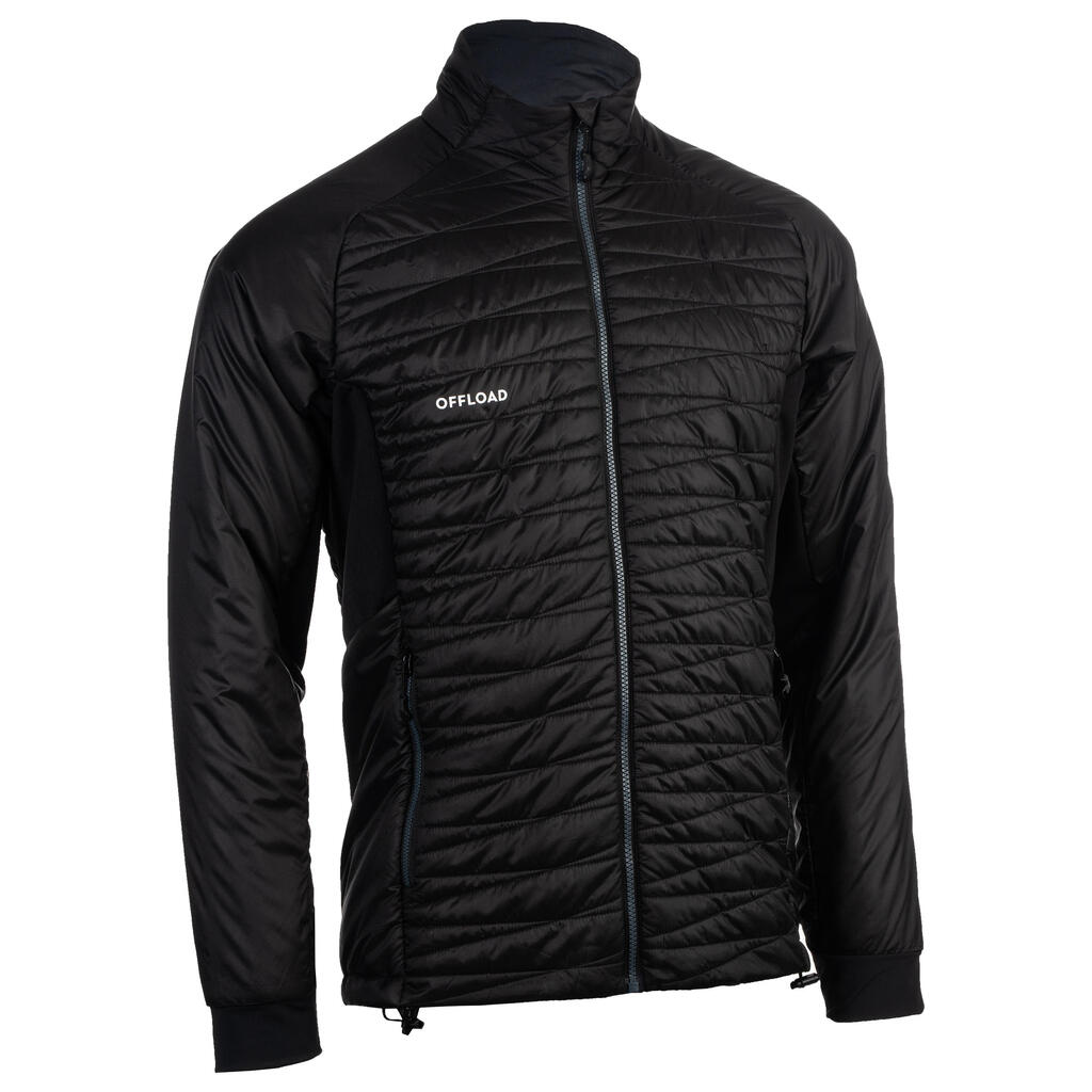 Wattierte Jacke Rugby Club Coach ZIP 500 Erwachsene schwarz