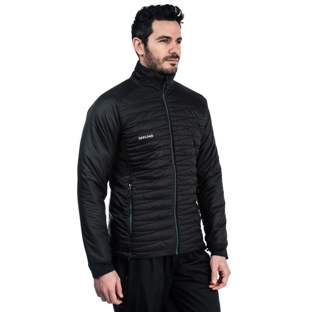 Wattierte Jacke Rugby Club Coach ZIP 500 Erwachsene schwarz