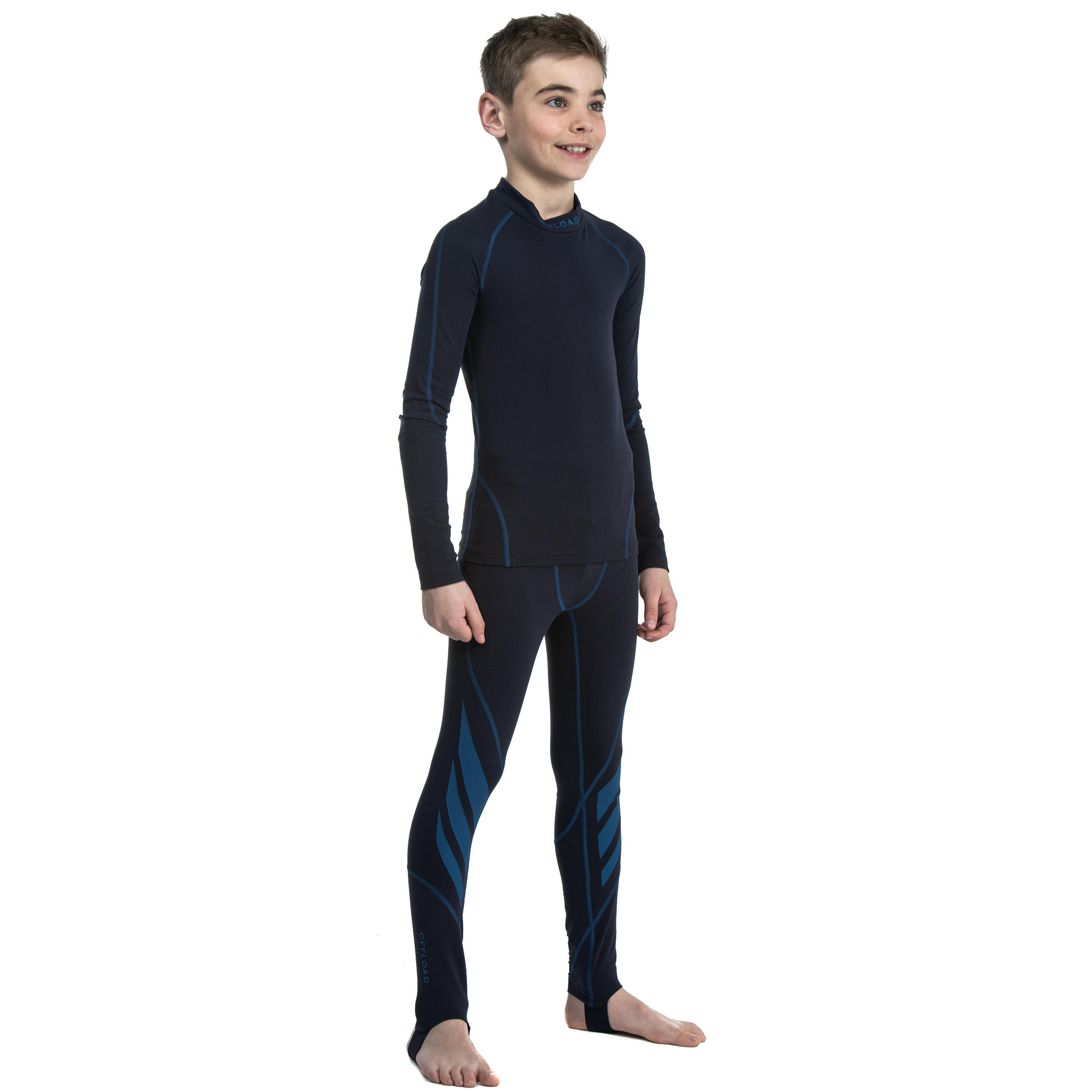 R500JR Kids' Rugby Long-Sleeved Base Layer - Blue 5/14