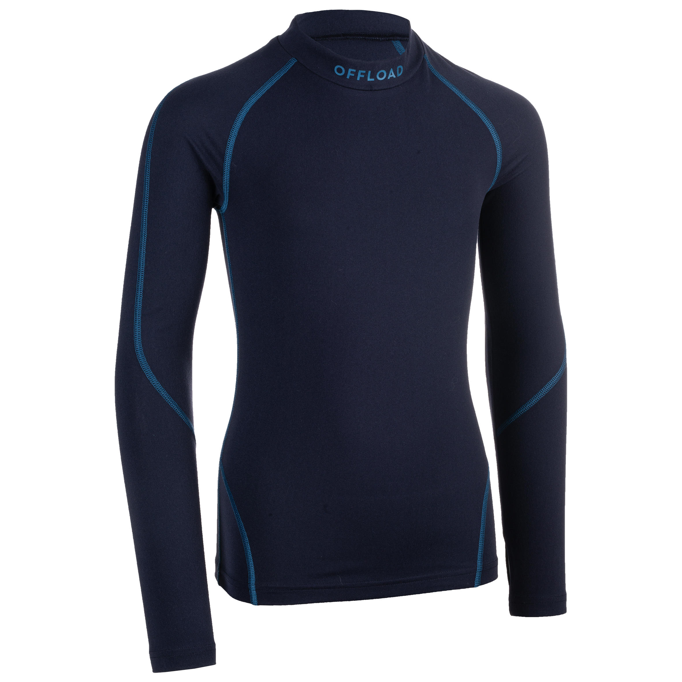 Long-sleeved rugby undershirt R500 child blue