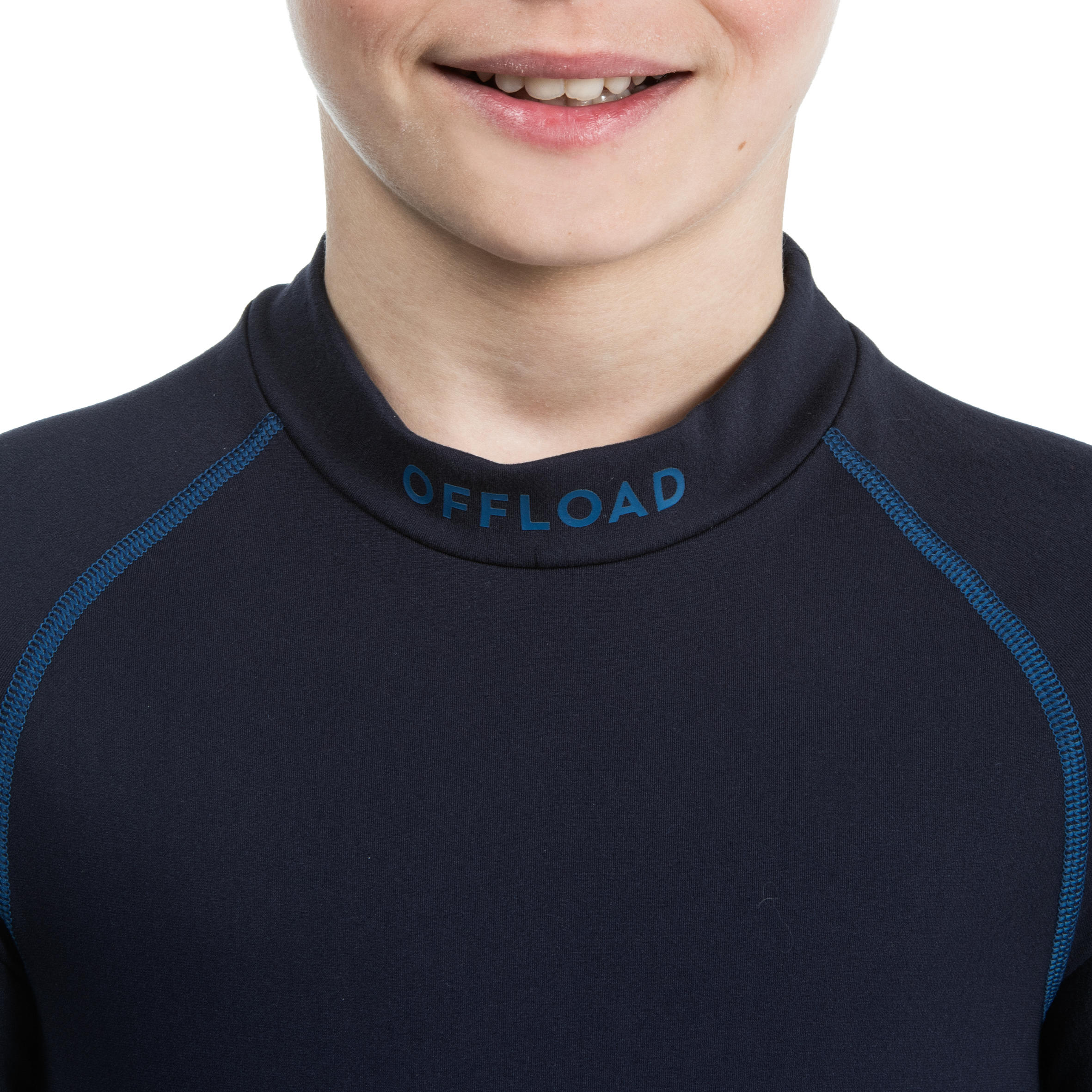 R500JR Kids' Rugby Long-Sleeved Base Layer - Blue 9/14