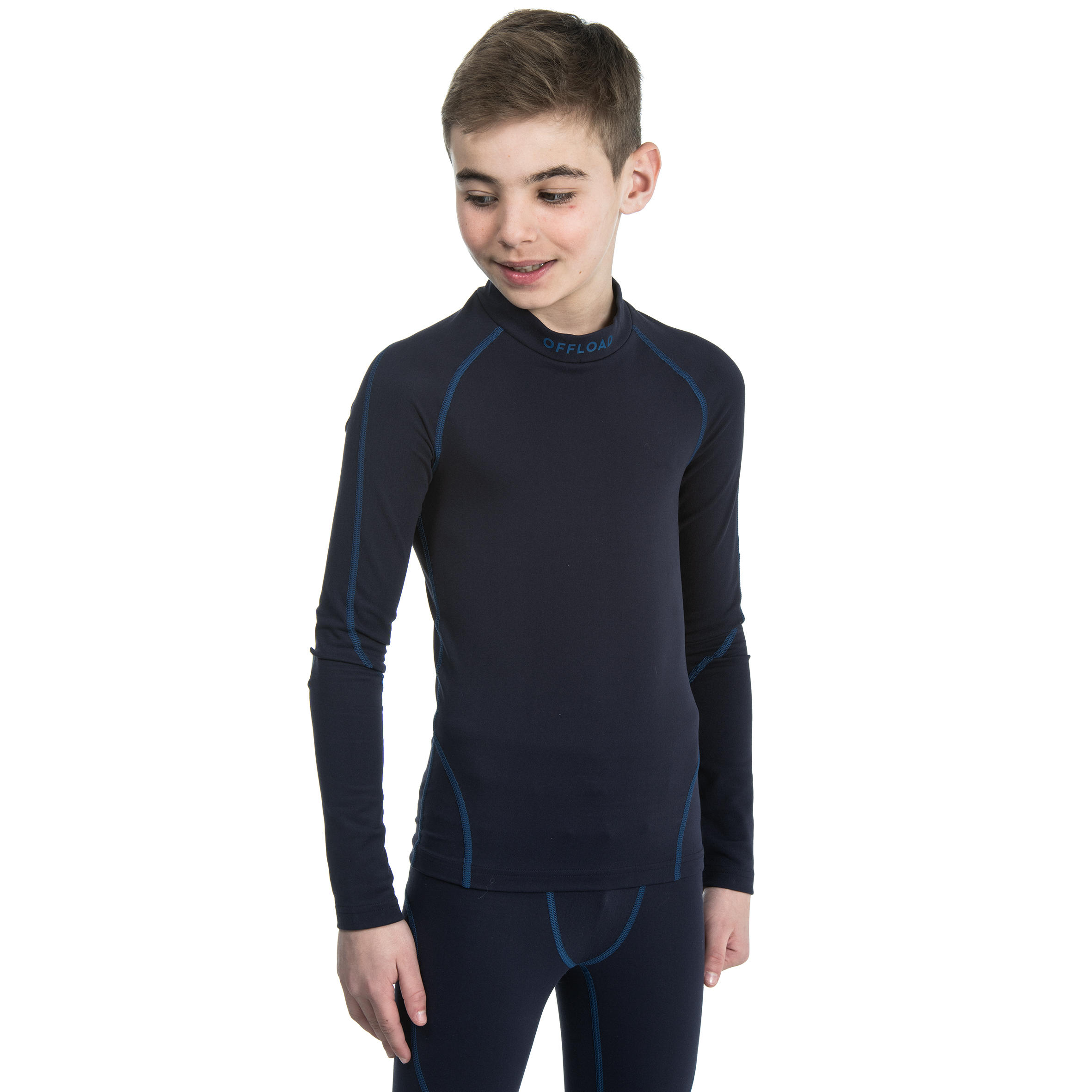 R500JR Kids' Rugby Long-Sleeved Base Layer - Blue 3/14