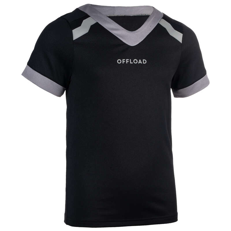 APPAREL RUGBY JUNIOR Rugby - Junior black R100 jersey OFFLOAD - Rugby Clothing