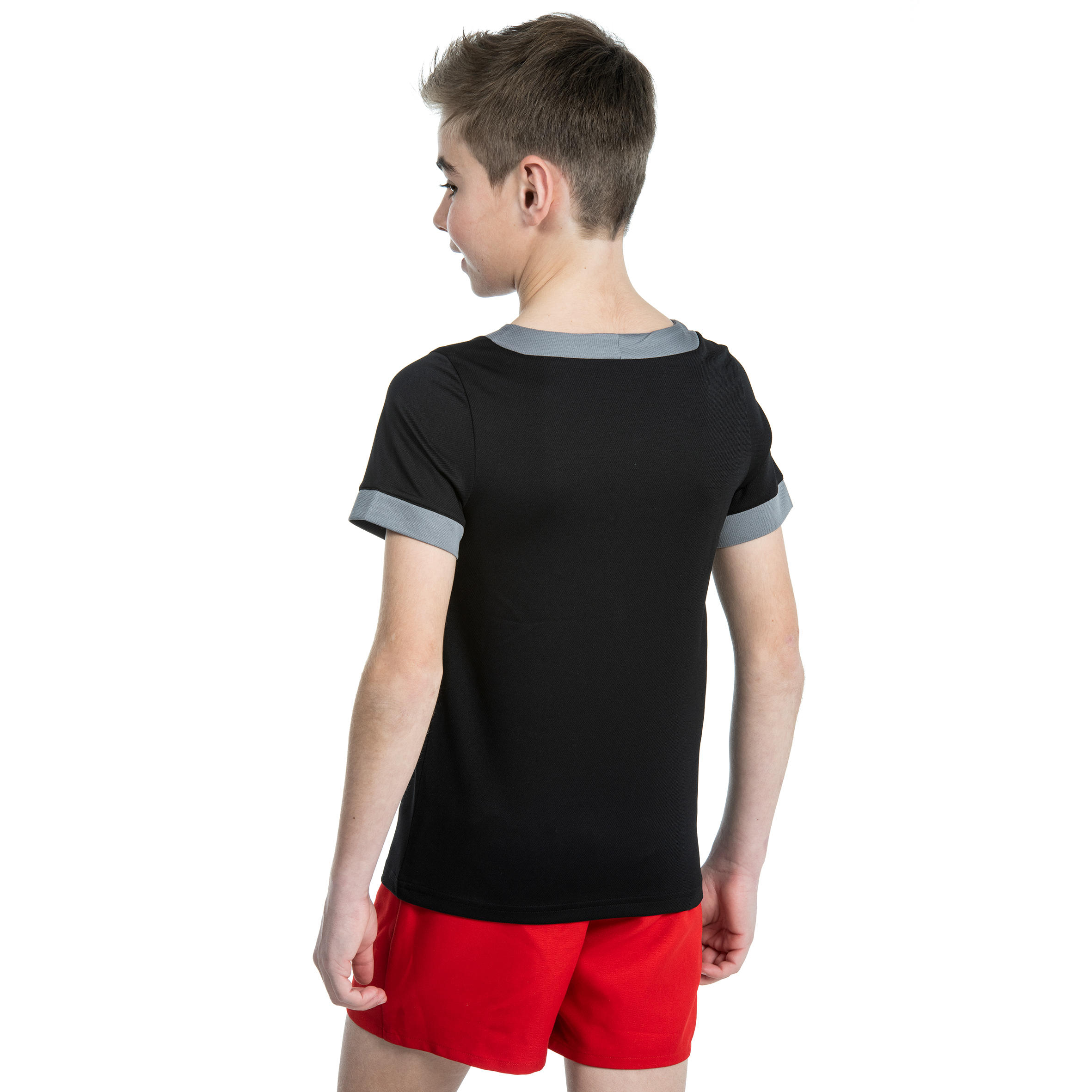 Camiseta de Rugby Offload R100 Niños Negro Gris 2/7