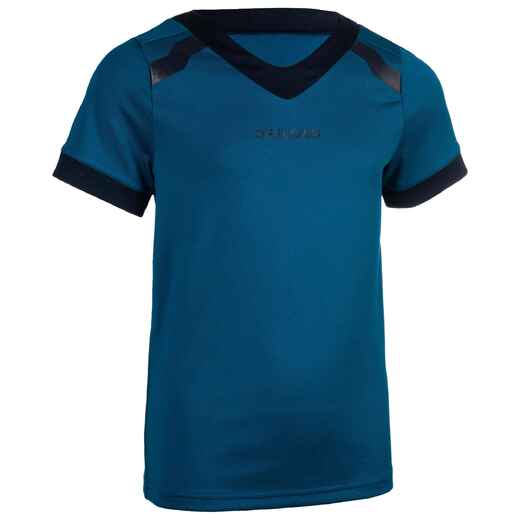 
      Kids' Short-Sleeved Rugby Shirt R100 - Blue
  