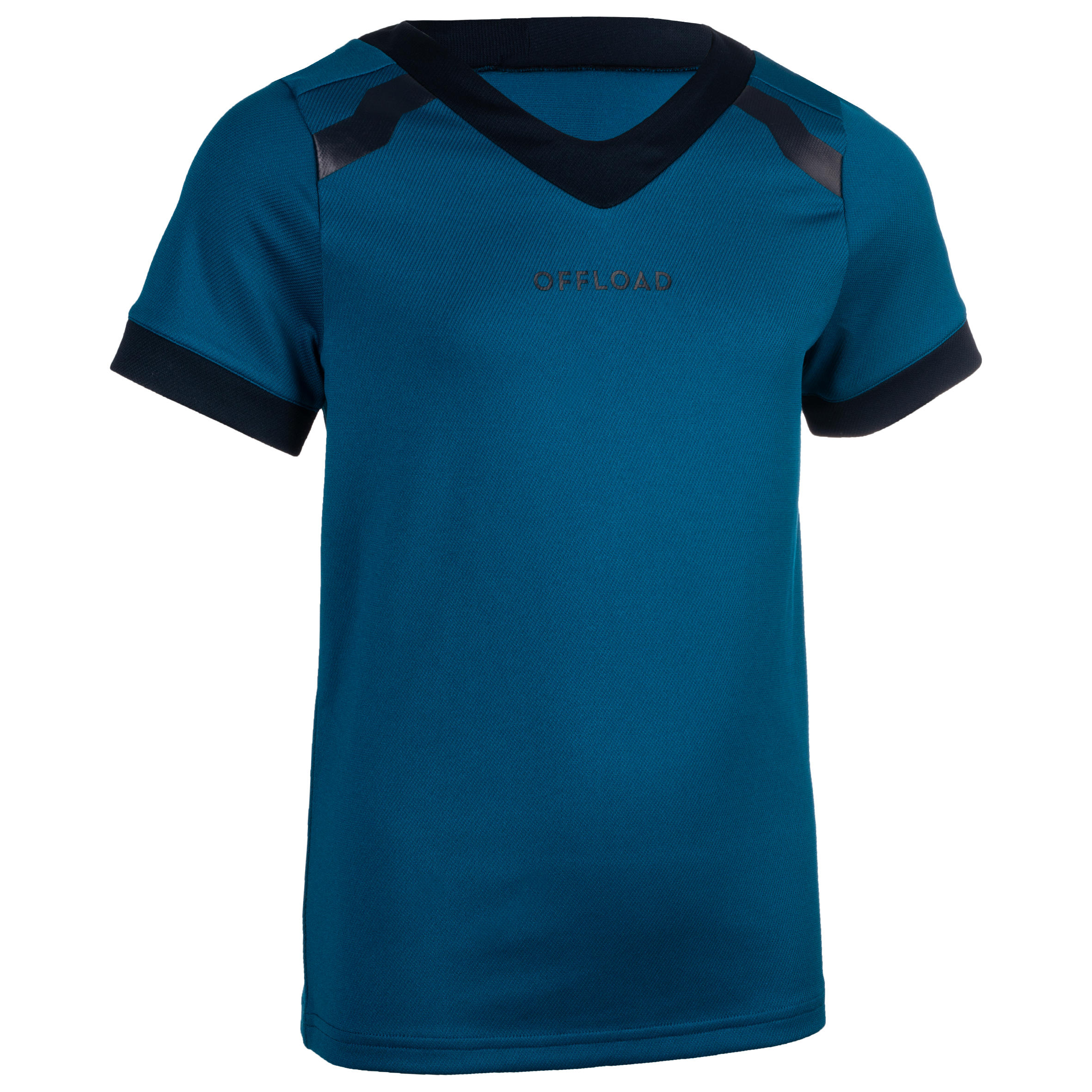 Kids' Short-Sleeved Rugby Shirt R100 - Blue 1/7