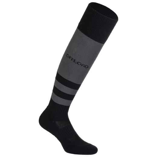 
      Adult Rugby High-Cut Socks R500 - Black/Grey
  