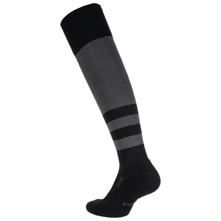 Шкарпетки R500 для регбі, для дорослих - Чорні/Сірі