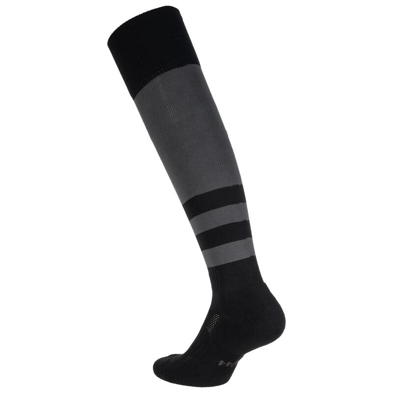 Chaussettes hautes de rugby R500 noire grise