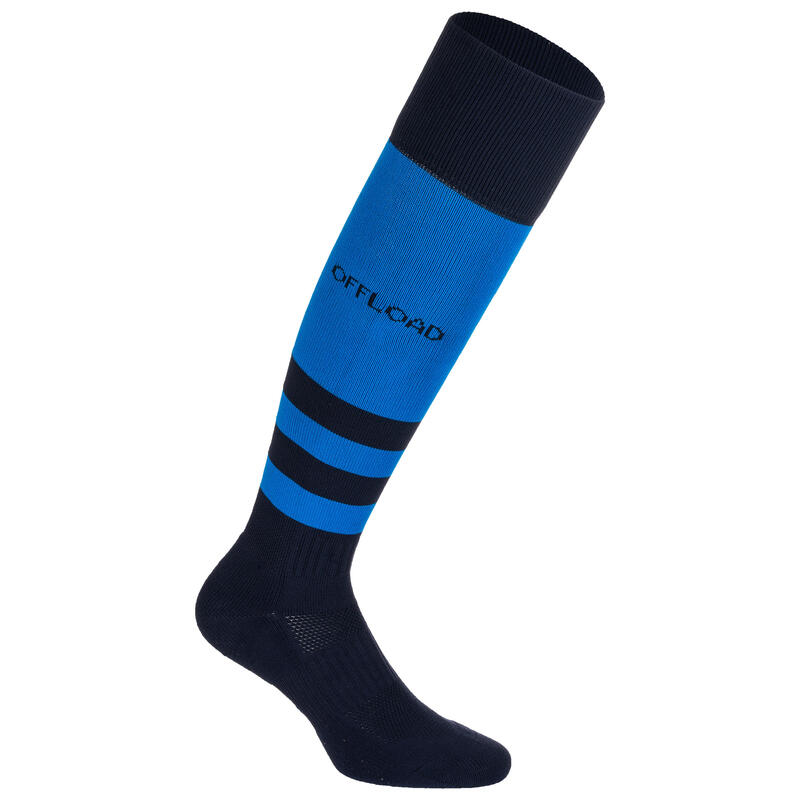 Hoge rugbysokken R500 blauw