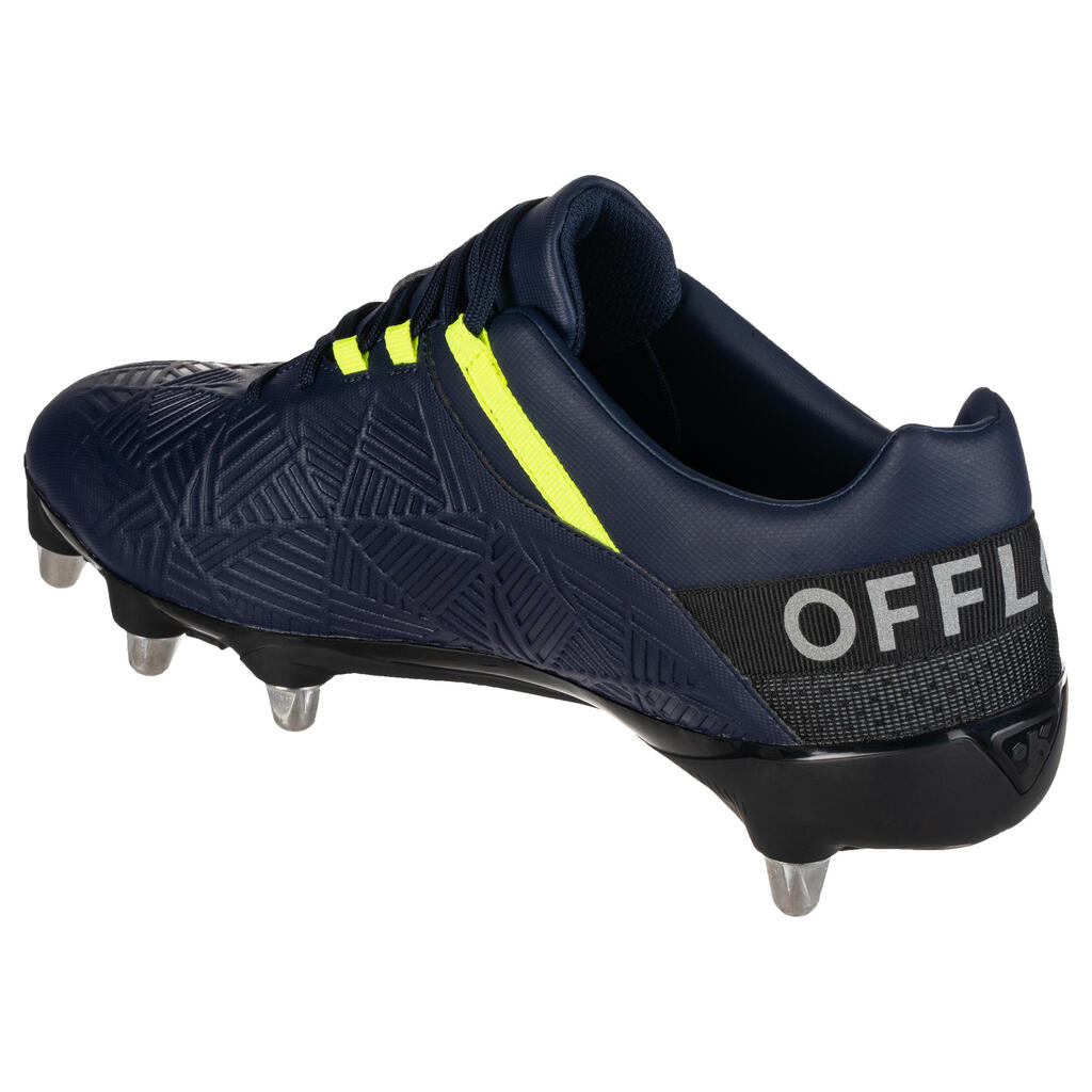 Soft Ground 8-Stud Rugby Boots Density R500 SG - Blue/Yellow