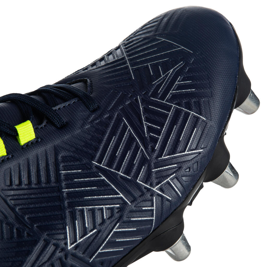 Soft Ground 8-Stud Rugby Boots Density R500 SG - Blue/Yellow