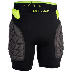 Calzas de protección Rugby Offload R500 hombre negro y amari