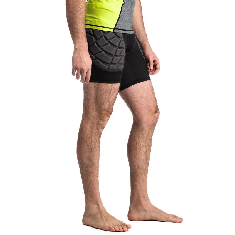 Pantalón Corto de Protección de Rugby R500 Hombre Negro Amarillo | Decathlon