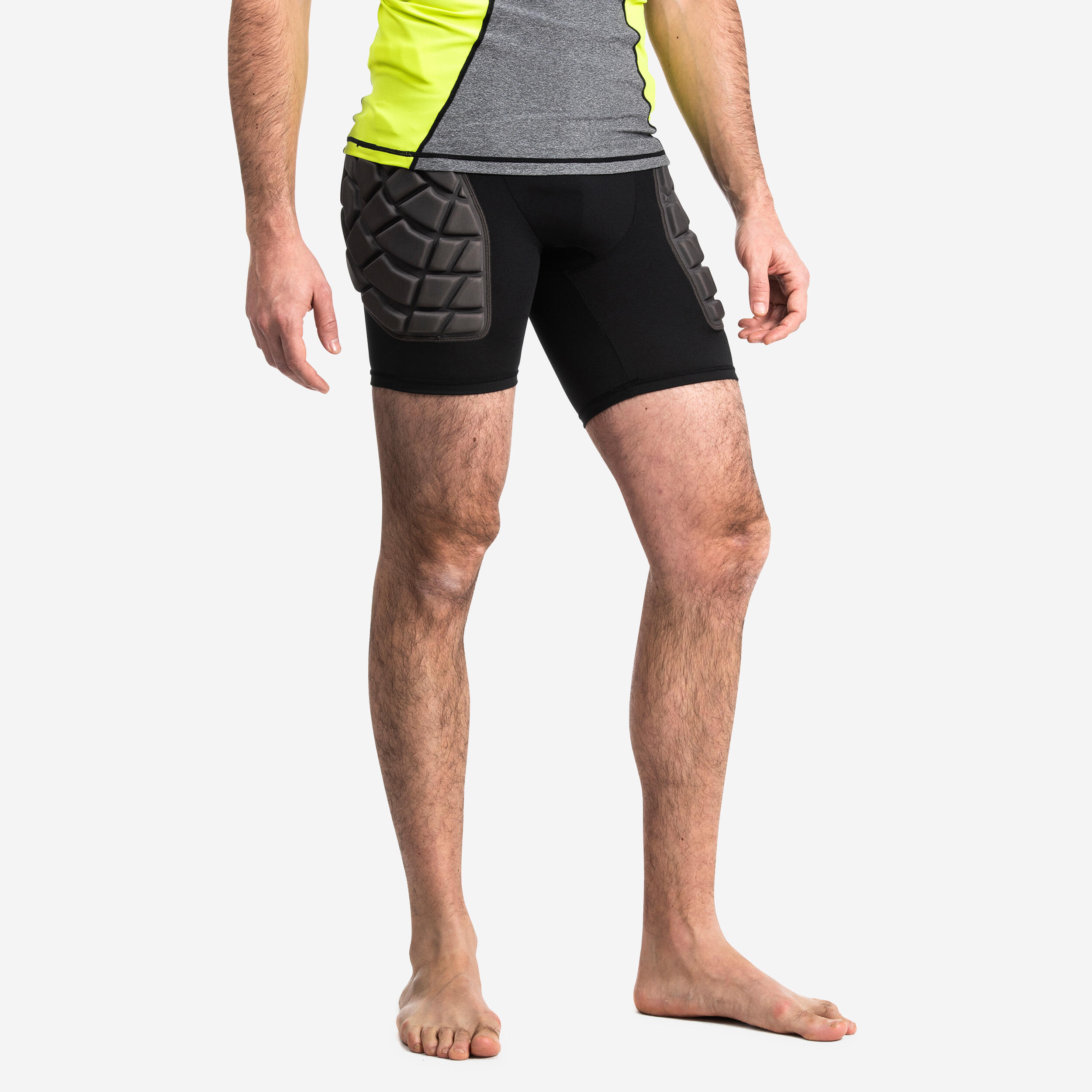 Men's Protective Rugby Undershorts R500 - Black/Yellow 8/9