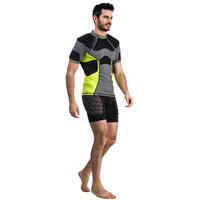 Pantalón Corto de Protección de Rugby Offload R500 Hombre Negro y Amarillo