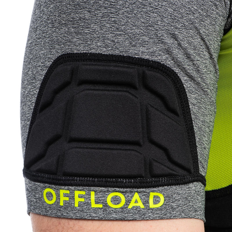 Men's Rugby Shoulder Pad R900 Grey/Yellow Decathlon